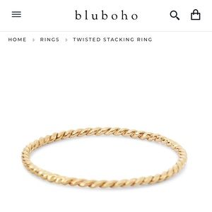 bluboho 14k gold Twisted Stacking Ring, size 6